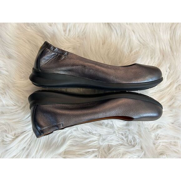 Samuel Hubbard size 8 EUC pewter freedom dance leather ballet flat women Msrp $2 - Picture 3 of 10
